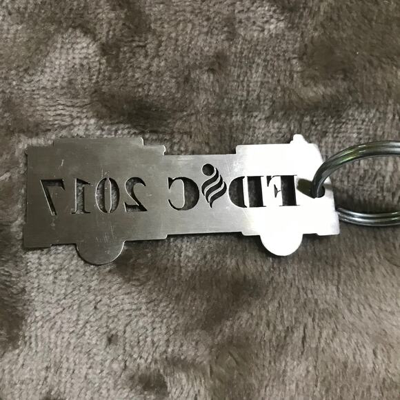 FDIC 2017 Firetruck Engion Silver Keychain - Picture 3 of 3